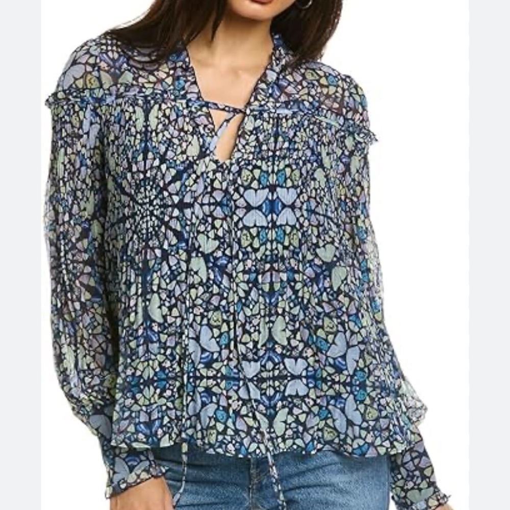 Ted baker size 3 London floral print Pleated blouse.